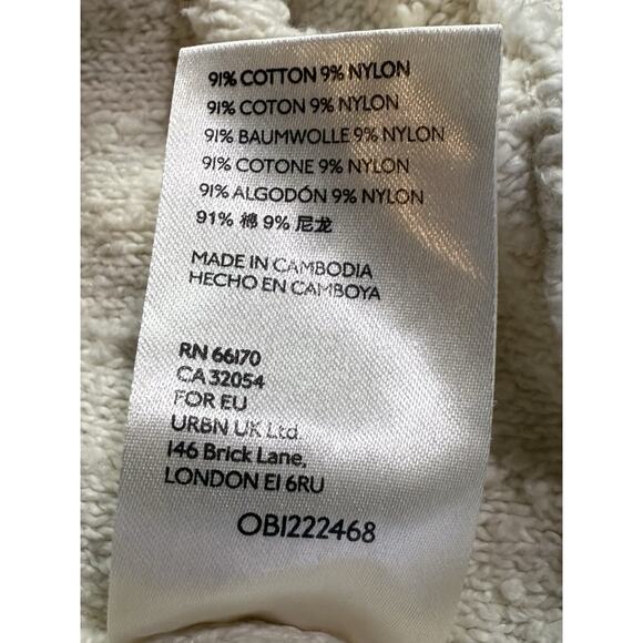 Free People Found My Friend Sweater Sz XS Ivory Terry Cloth Oversized Minimalist - Picture 14 of 14